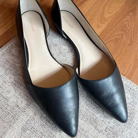 Cole Haan Bambra Skimmer Flat - Black Leather - Pristine Condition - Picture 1 of 5